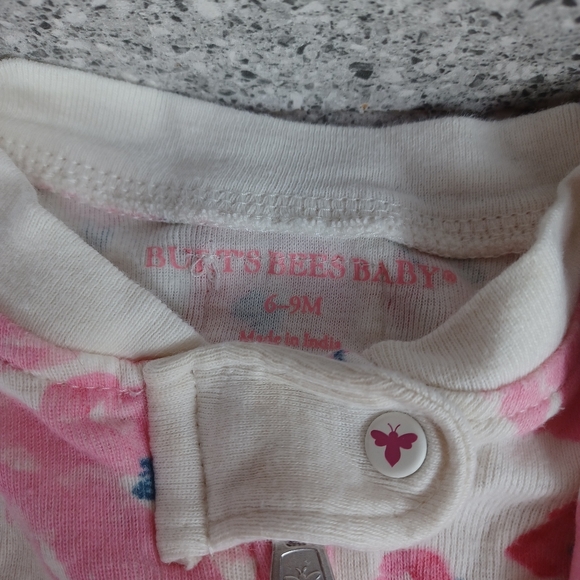 Bundle 6-9 Months Footie Pajamas Baby Girl Burts Bees Carter's Floral - Picture 4 of 8